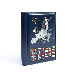 Taschenalbum ROUTE für 12 Euro-Kursmünzensätze, blau