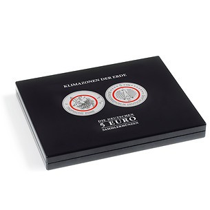 Münzkassette für dt. 5-Euro-Sammlermünzen 'Klimazonen der Erde' in Kapseln, schwarz