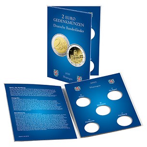 Münzkarte für 5 dt. 2-Euro-Gedenkmünzen „Thüringen“ (Jg. 2022)