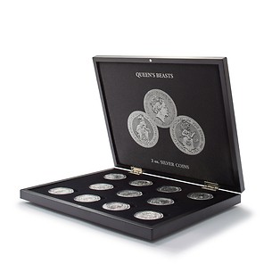 Volterra Uno - Münzkassette für 11 Silbermünzen „Queen’s Beasts“ in Kapseln