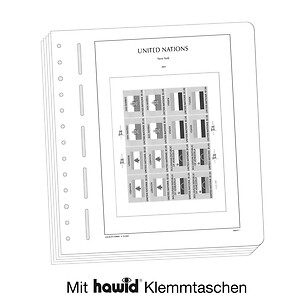 Leuchtturm Vordruckblätter mit Klemmtaschen UNO New York Flaggenbogen