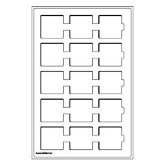 15 Fächer bis 50 x 50 mm