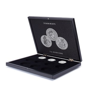 Münzkassette VOLTERRA für 10 Silbermünzen 2 oz „Tudor Beasts“