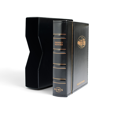Numis Album für Pressed Pennies, inkl. 5 Hüllen und Schutzkassette
