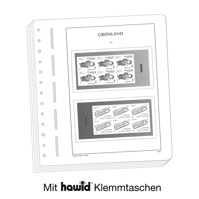 Leuchtturm Nachtrag mit Klemmtaschen Grönland Heftchenblätter 2025