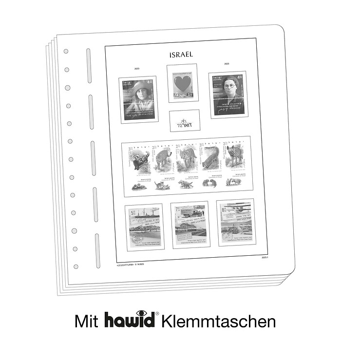 Leuchtturm Nachtrag mit Klemmtaschen Israel(mit Tabs) 2025