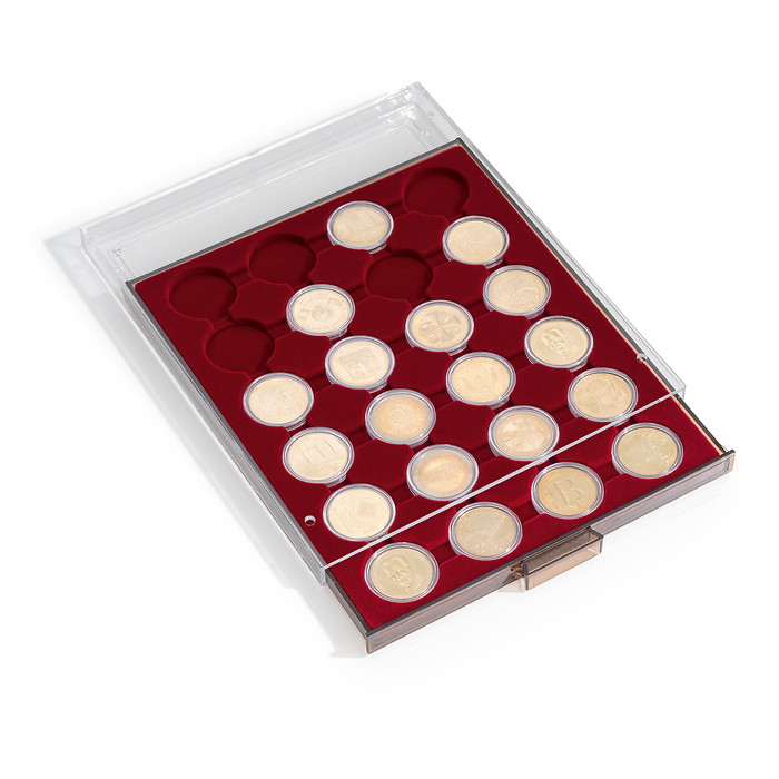 MB Münzbox mit 24 runde Fächer (Grips 35 mm), rauchfarben