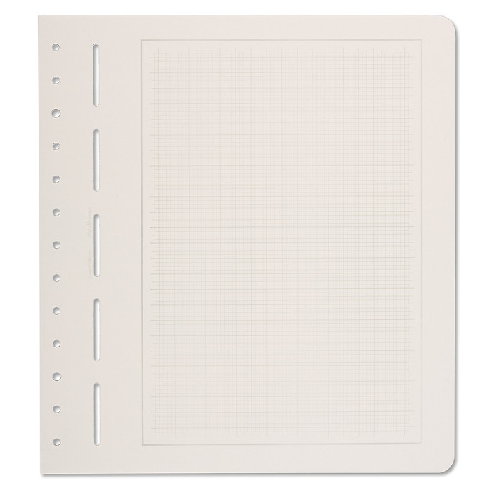 Leuchtturm Primus A neutrale Albenblätter, zartgraues Netz,  grauer Rand, 50er Pack