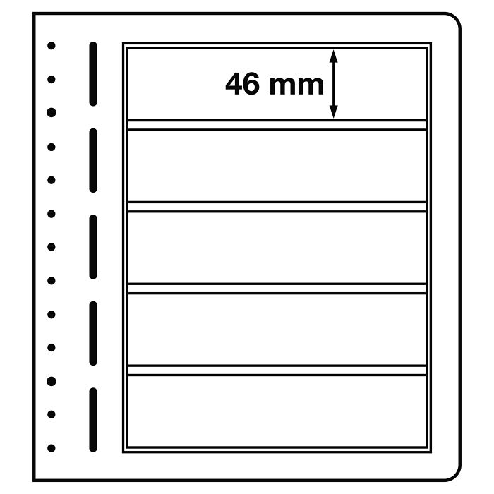 Leuchtturm Blankoblätter, 5er Einteilung, 190x 46 mm, 10er Pack