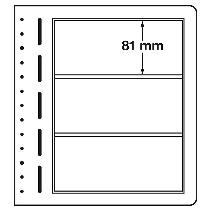 LEUCHTTURM Blankoblätter, 3er Einteilung, 190x 81 mm, 10er Pack