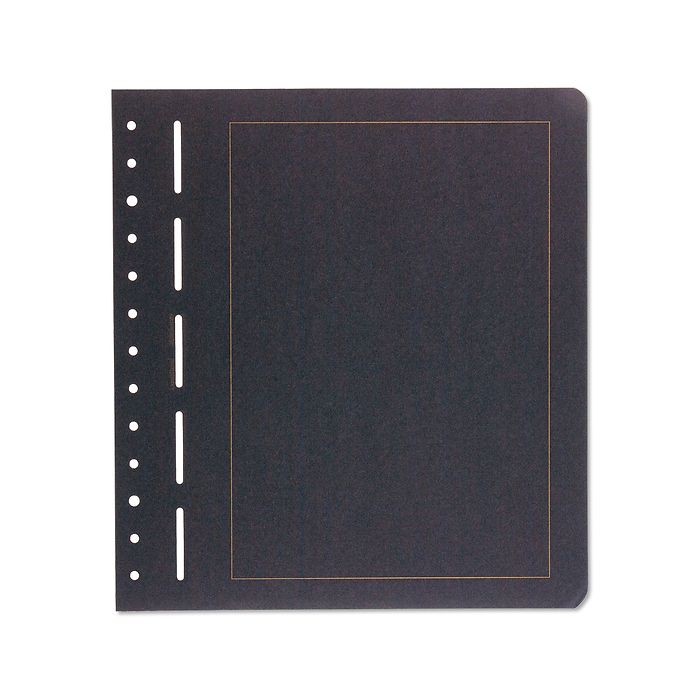 LEUCHTTURM Neutrale Albenblätter, schwarzer Karton, goldeneRandlinie, 12er Pack
