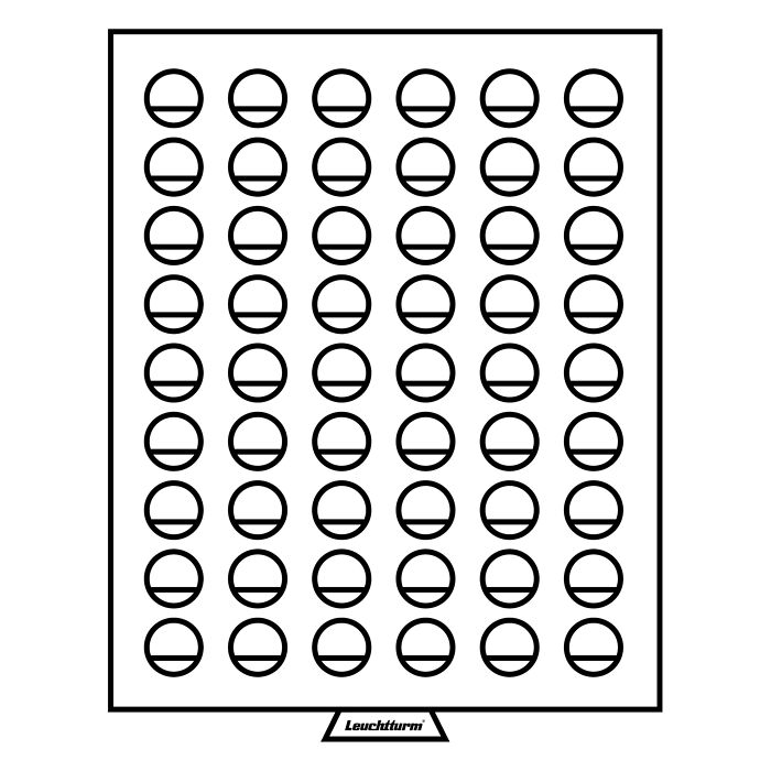 MB Münzbox mit 54 runde Fächer mit 26 mm, rauchfarben