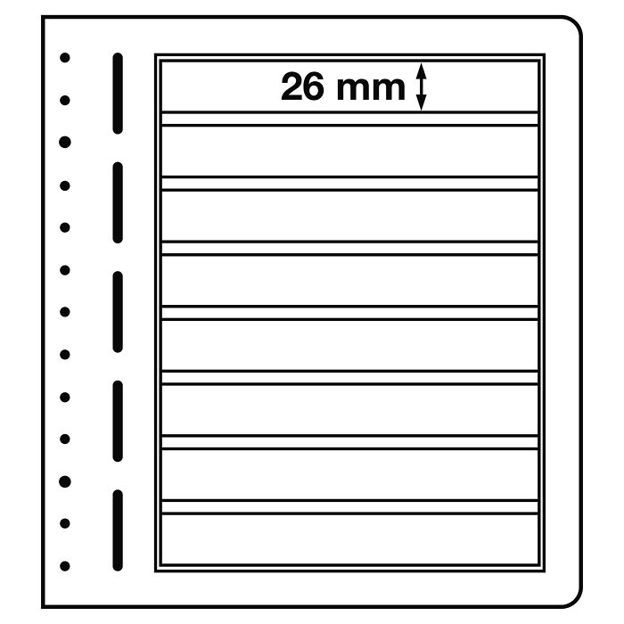 Leuchtturm Blankoblätter, 8er Einteilung, 190x 26 mm, 10er Pack