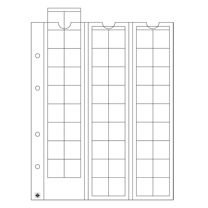 Optima Münzhüllen für 54 Münzen bis 20 mm Ø, glasklar, 5erPack