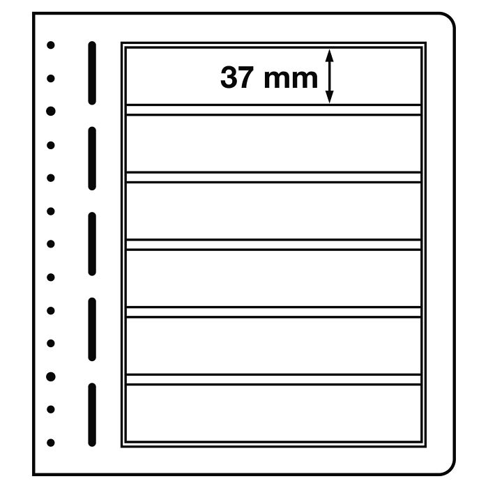 Leuchtturm Blankoblätter, 6er  Einteilung, 190x 37 mm, 10er  Pack