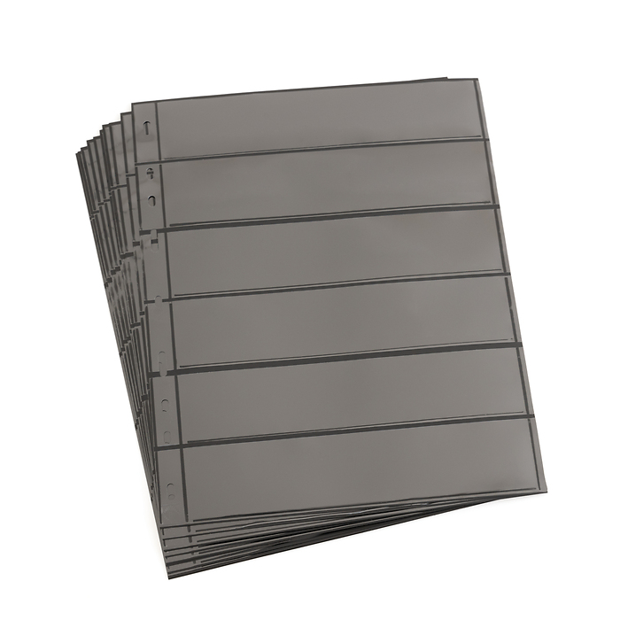 Optima Kunststoffhüllen mit 6er Einteilung, schwarz, 10er Pack