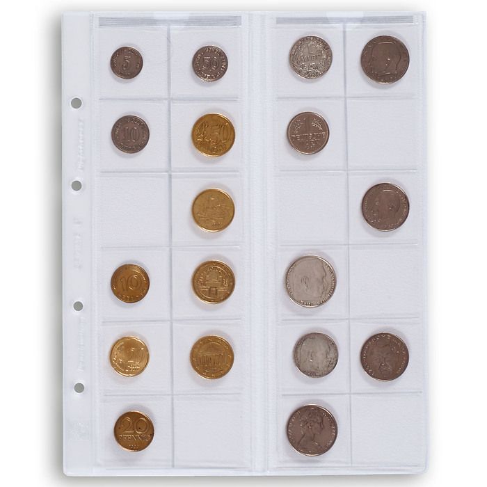 Münzhüllen OPTIMA, für 24 Münzen bis 34 mm Ø, glasklar, 5erPack