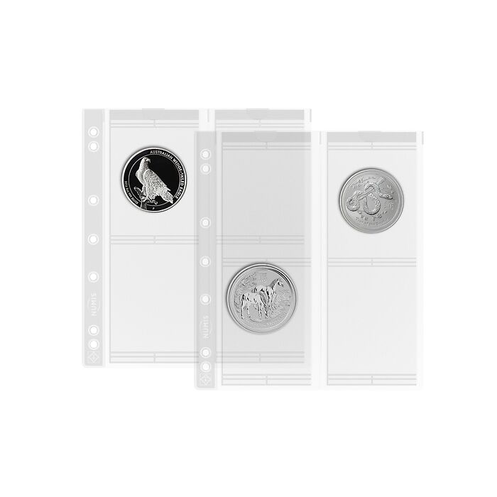 Münzhüllen NUMIS, 4 Fächer bis 66 mm Ø, 5er Pack