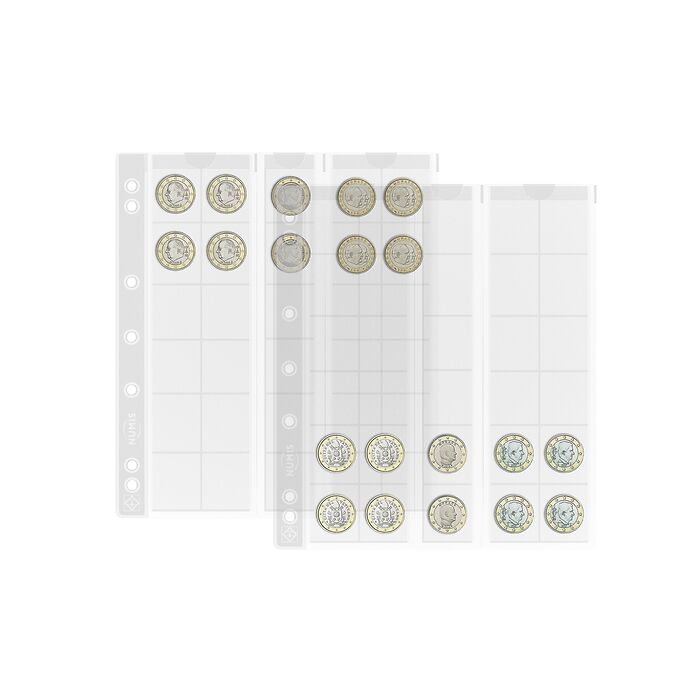 Numis Münzhüllen mit 30 Fächern für Münzen bis 25 mm Ø, 5er  Pack