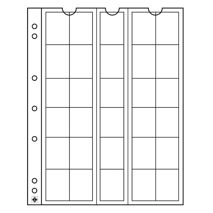 Numis Münzhüllen mit 30 Fächern für Münzen bis 25 mm Ø, 5er  Pack
