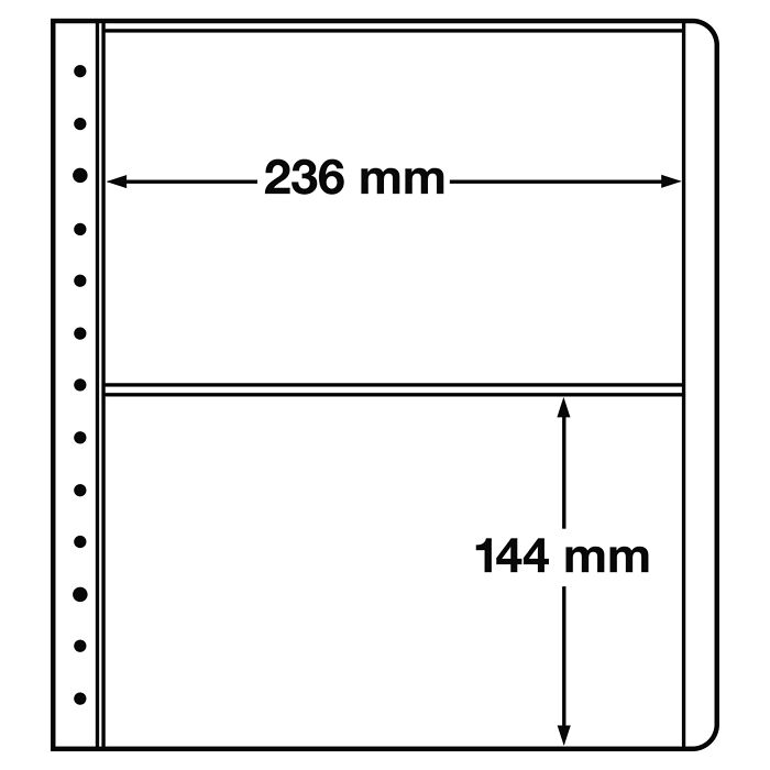 LEUCHTTURM Blankoblätter, 2er Einteilung, 236x144 mm, 10er Pack