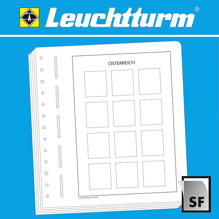 Leuchtturm Blankoblätter für personalisierten Marken Österreich (Hochformat), 5er Pack