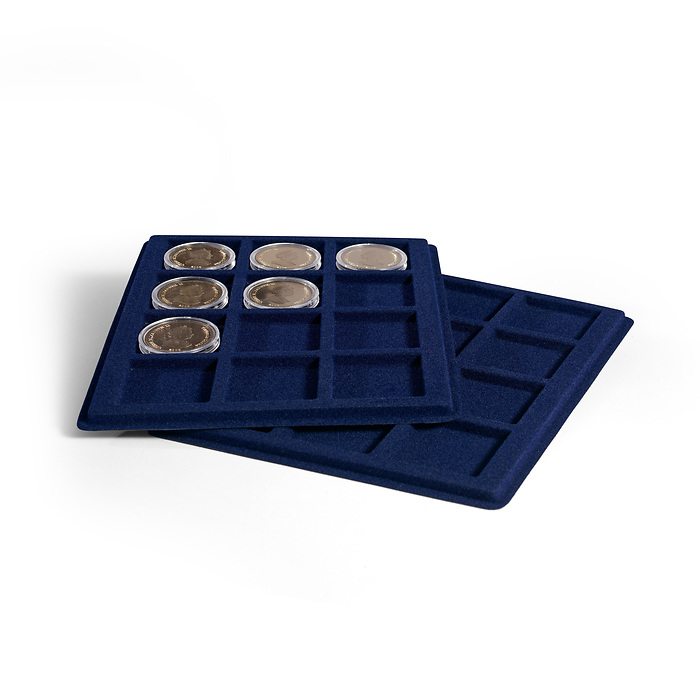Tab Münztableau S für 12 Münzen bis 48 mm Ø, blau, 2er Pack