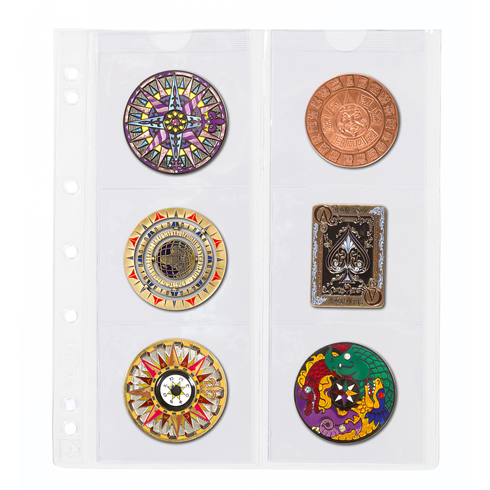 Numis Münzhüllen mit 6 Fächern für Münzen bis 55 mm Ø, 5er Pack