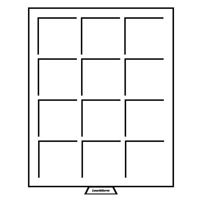 MB Münzbox mit 12 eckige Fächer 64 mm, rauchfarben
