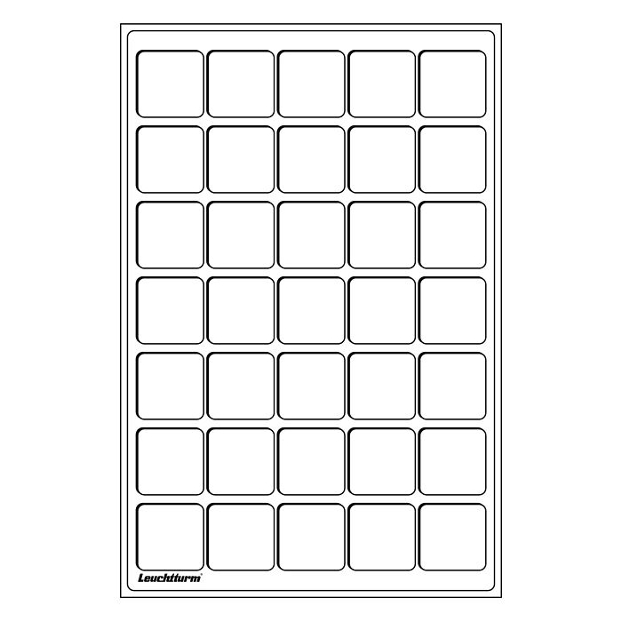 Tab Münztableau L für 35 Münzen bis 39 mm, blau, 2er Pack