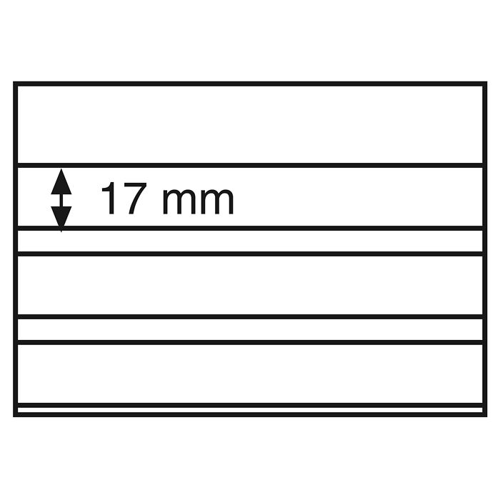 Einsteckkarten Standard PS, 158x113mm, 3 klare Streifen m.Deeckblatt,schw.Karton,100er-P.