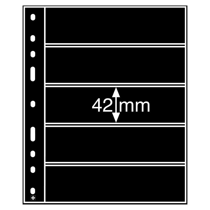 Optima Kunststoffhüllen mit 5er Einteilung, schwarz, 10er Pack
