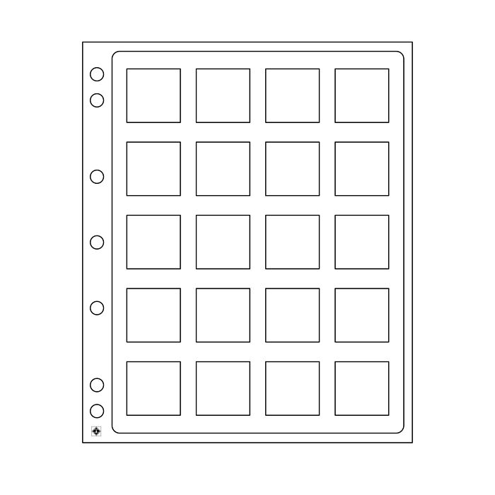 Encap Kunststoffhüllen für 20  Quadrum Münzkapseln, 2er Pack