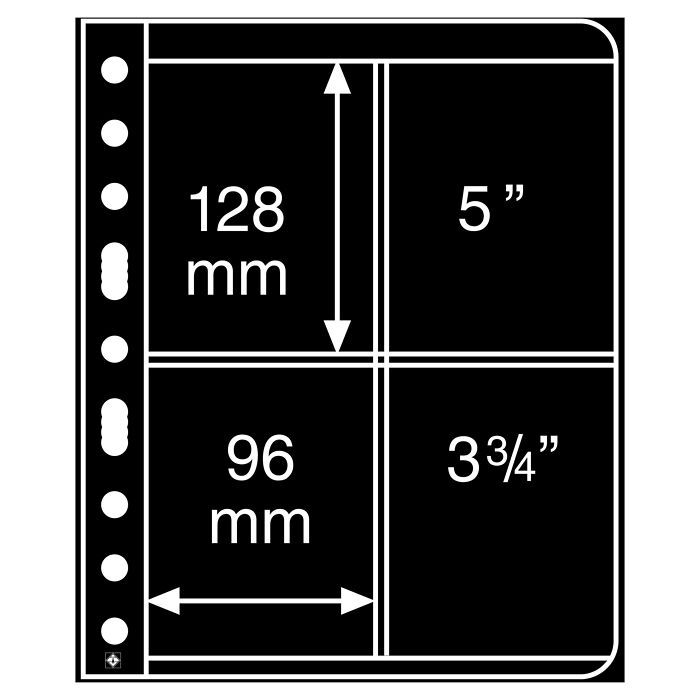 Kunststoffhüllen VARIO, 2er-Einteilung, senkrecht geteilt, schwarz, 5er Pack