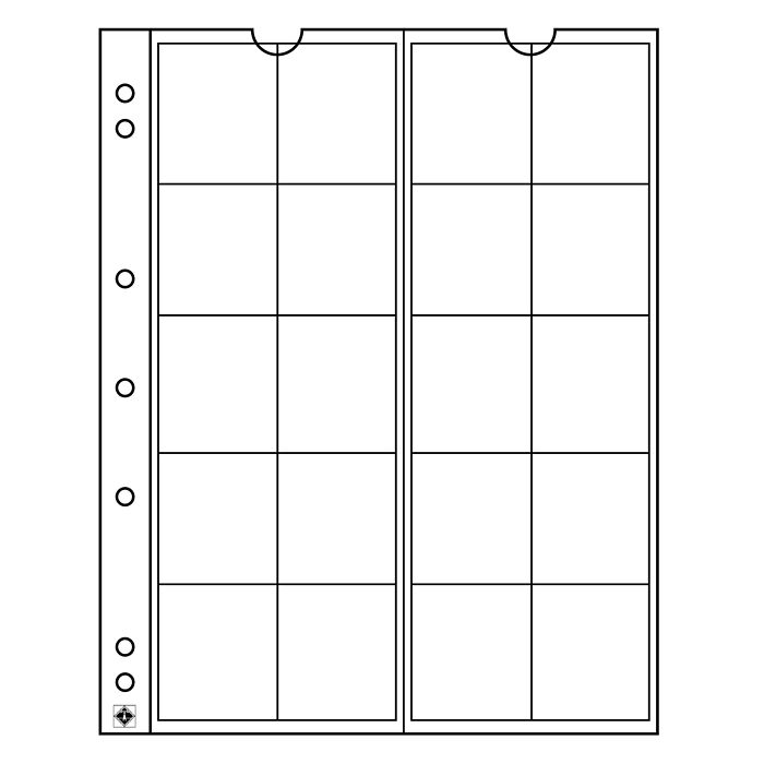 Numis Münzhüllen mit 20 Fächern für Münzen bis 34 mm Ø, 5er  Pack