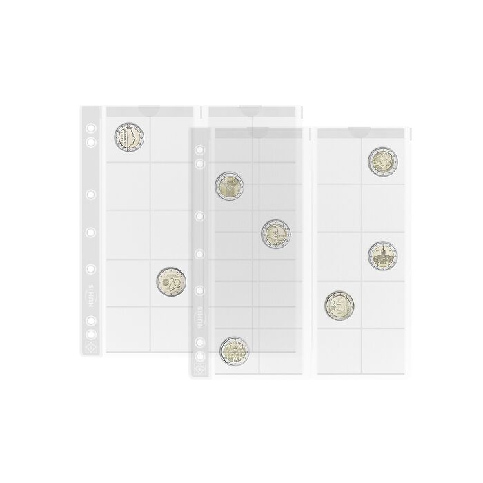 Numis Münzhüllen mit 20 Fächern für Münzen bis 34 mm Ø, 5er  Pack