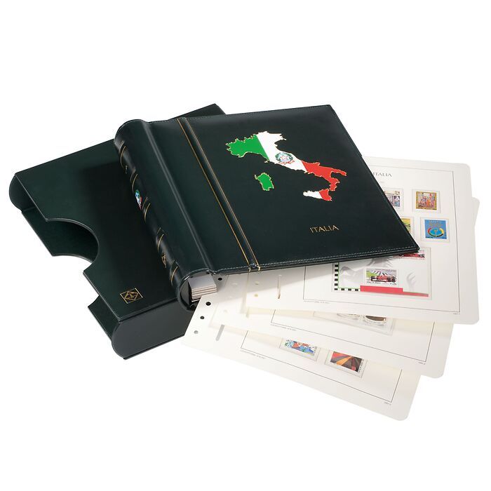 LEUCHTTURM SF-Vordruckalbum Classic-Design ITALIA 1861-1946, inkl. Schutzkassette, grün