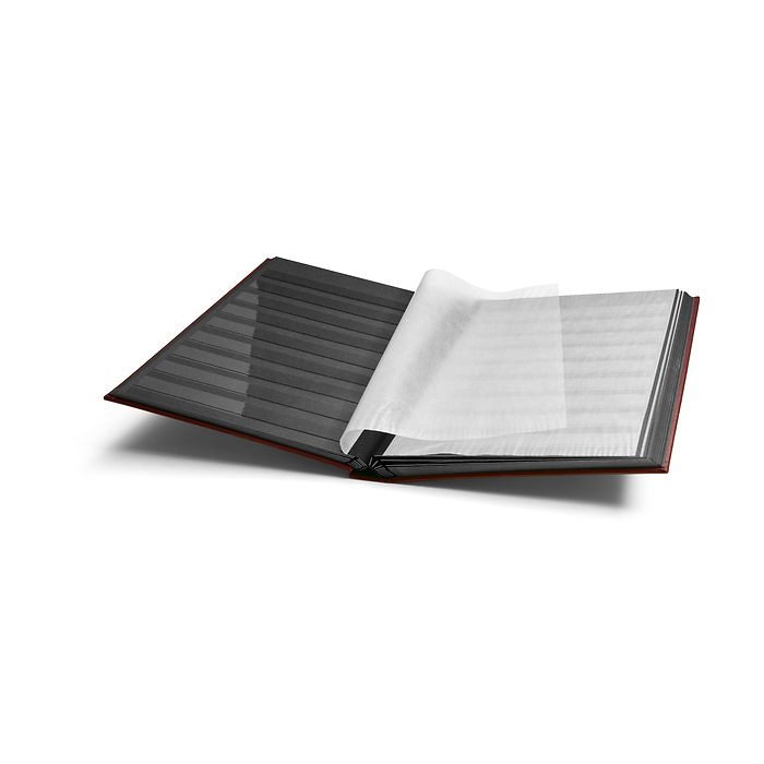 Comfort Einsteckbuch, DIN A4,  32 schwarze Seiten, wattierter Einband, weinrot