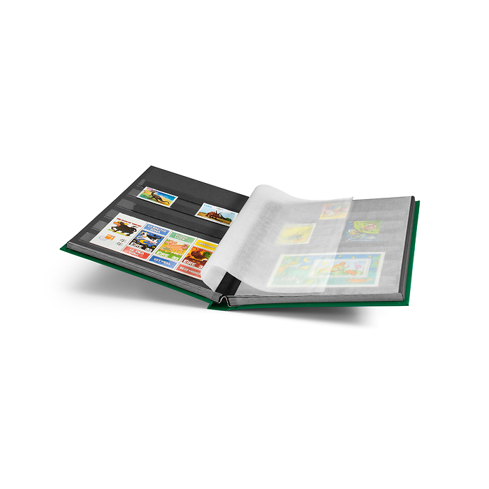 Basic Einsteckbuch, DIN A5, 32 schwarze Seiten, unwattierter Einband, grün