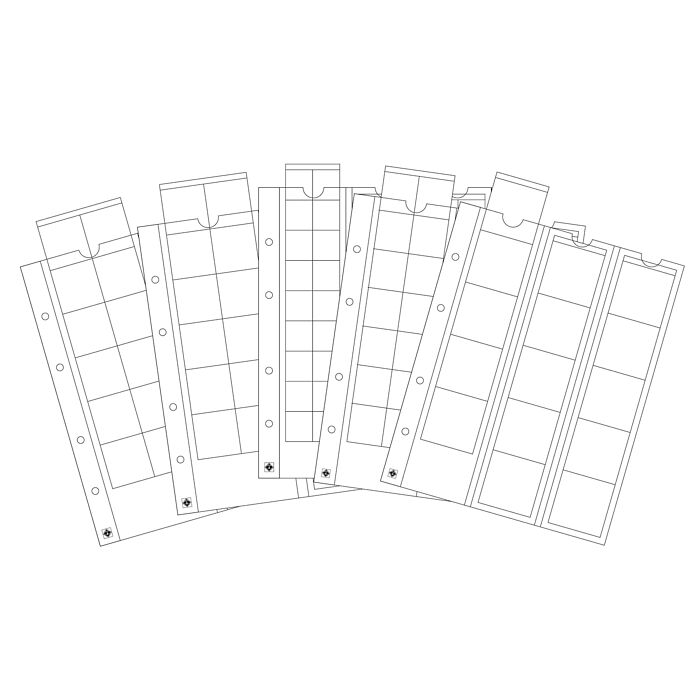 Optima Münzhüllen, je 1x 42, 27 und 20 sowie 2x 34