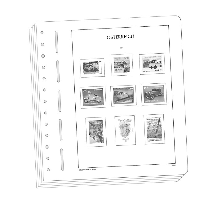 Leuchtturm Vordruckblätter mit Klemmtaschen Österreich 2010-2014