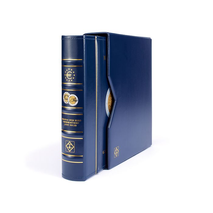 Münzalbum Classic-OPTIMA,'Europas 2-Euro-Gemeinschaftsausgaben', inkl.Schutzkassette, blau