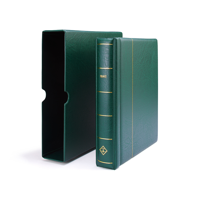 Leuchtturm Vordruckalbum mit Klemmtaschen Frankreich 1849-2024, grün