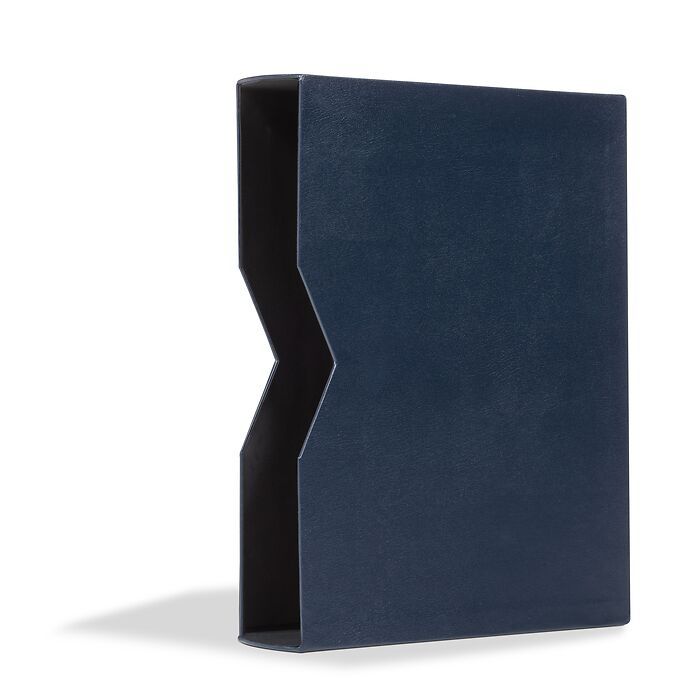 Schutzkassette für Einsteckbuch LEDER, blau