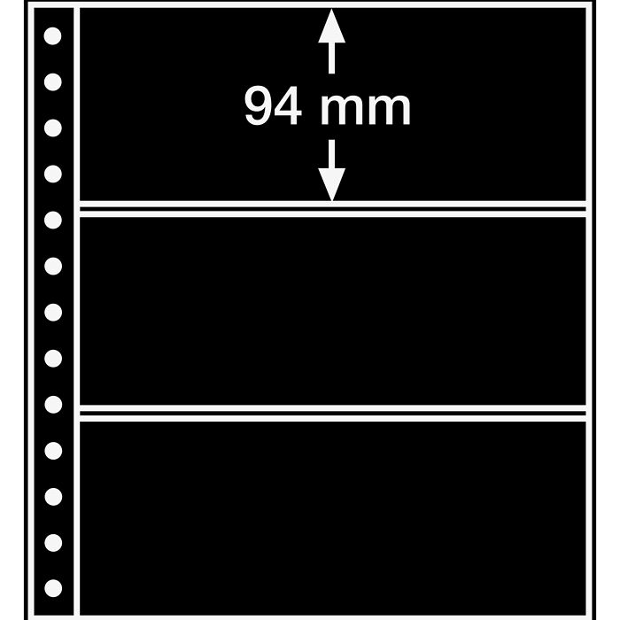 LEUCHTTURM R-Tafeln, 3er Einteilung, schwarz, 5er Pack.