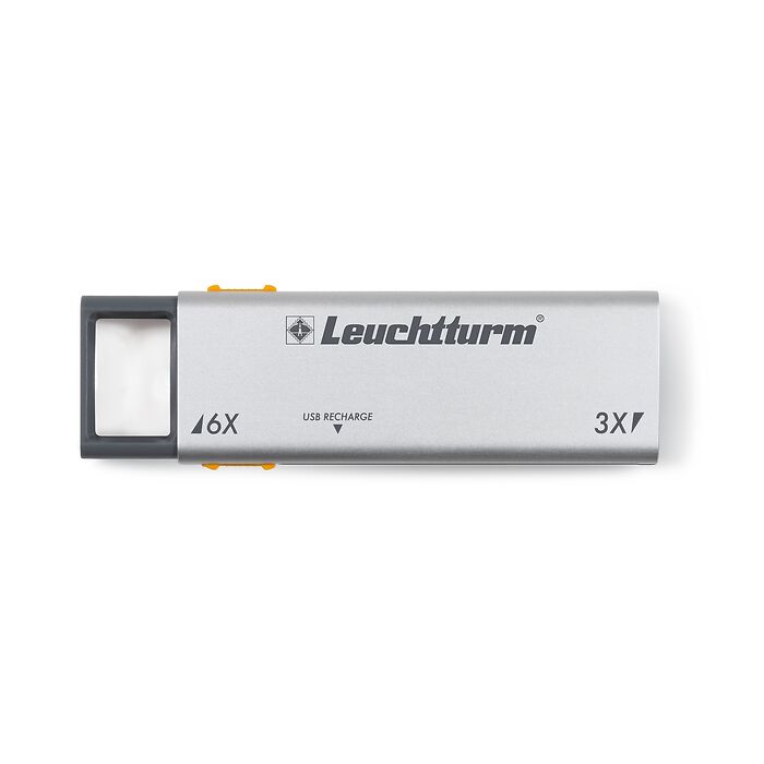 LED-Aufziehlupe DUPLEX mit 3- und 6-facher Vergrößerung, aufladbar