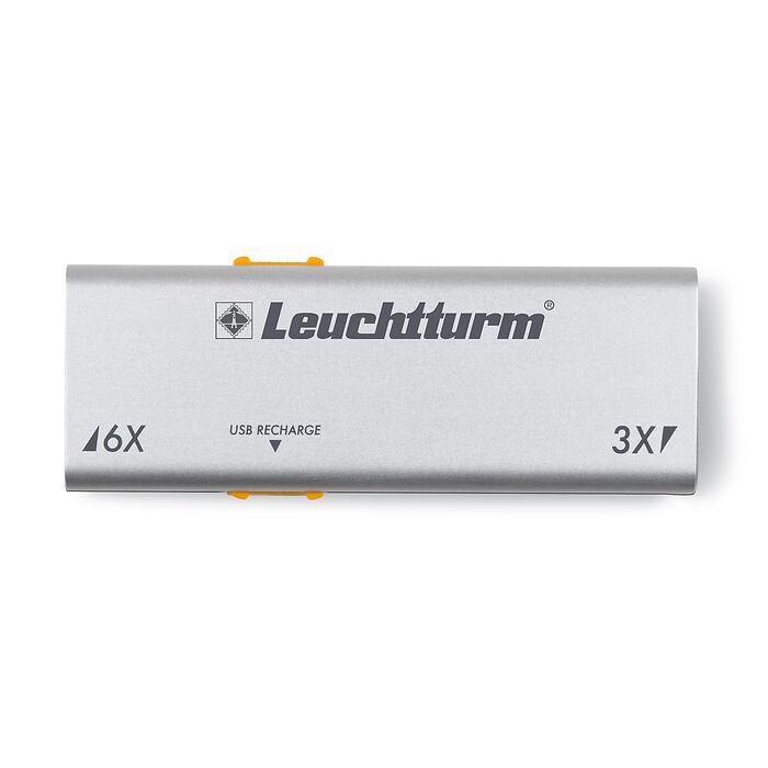 LED-Aufziehlupe DUPLEX mit 3- und 6-facher Vergrößerung, aufladbar