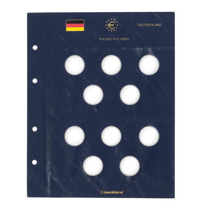 Münzblätter VISTA für dt. 10-Euro-Sammlermünzen mit Polymer-Ring, 2er-Pack