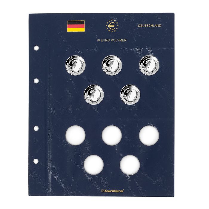 Münzblätter VISTA für dt. 10-Euro-Sammlermünzen mit Polymer-Ring, 2er-Pack