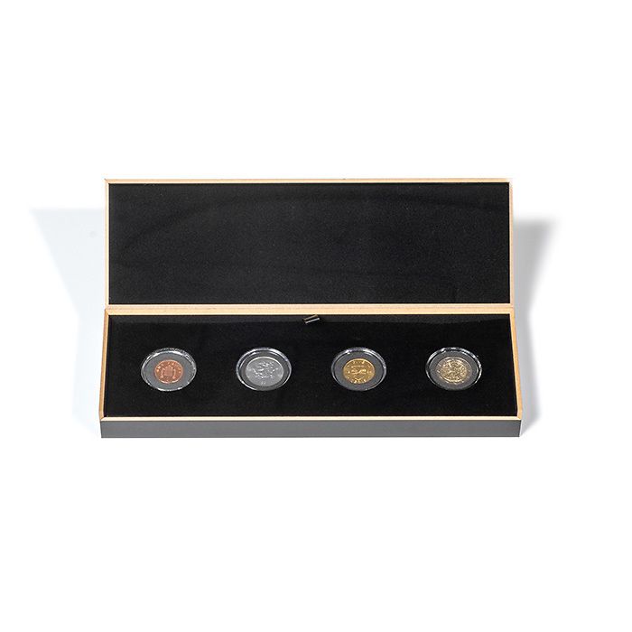 Münzetui LUXOR für vier Münzen in Kapseln (Innendurchmesser 33 mm)